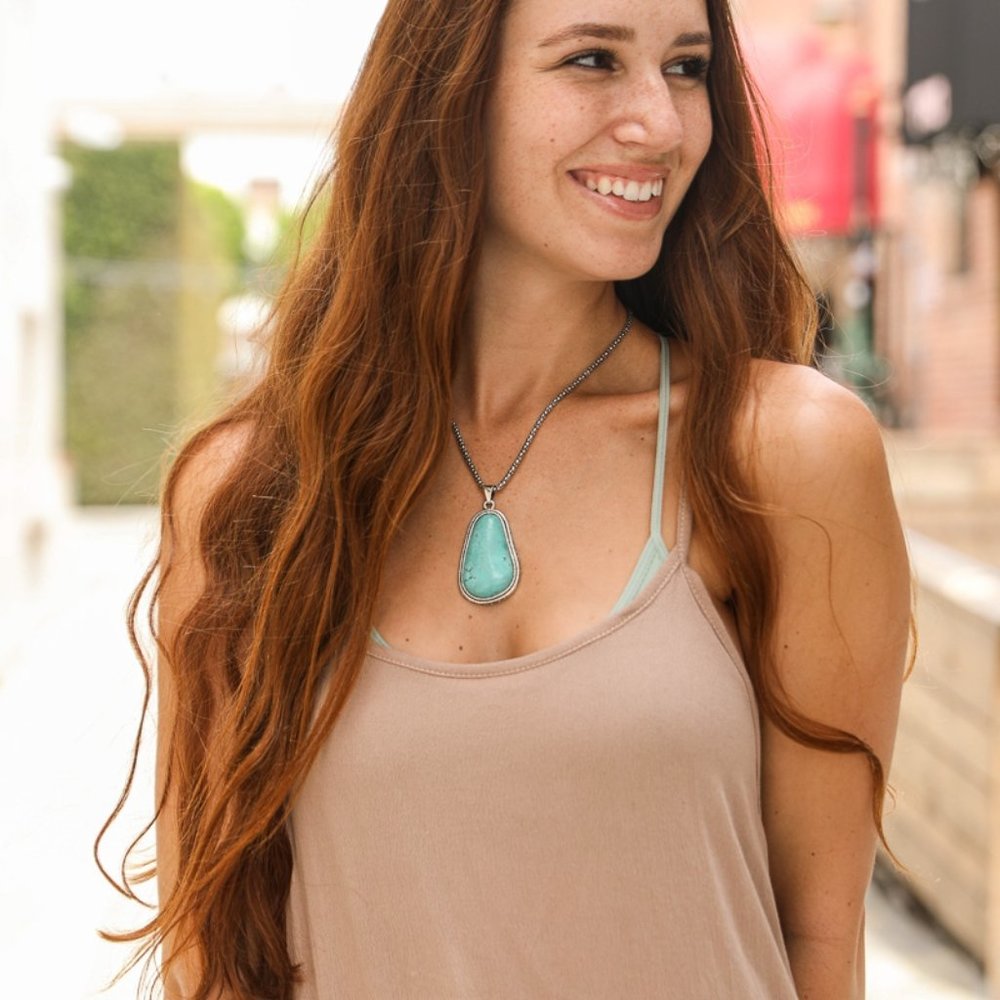 Turquoise Drop Pendant Necklace